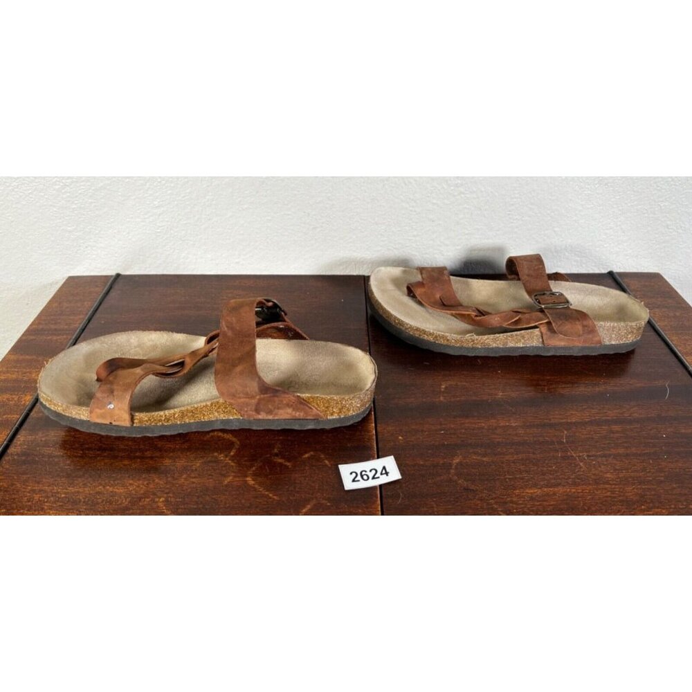 Mountain Sole Hollie Women's Footbed Sandals Sz 8 Brown Strappy Open Toe - Picture 4 of 6